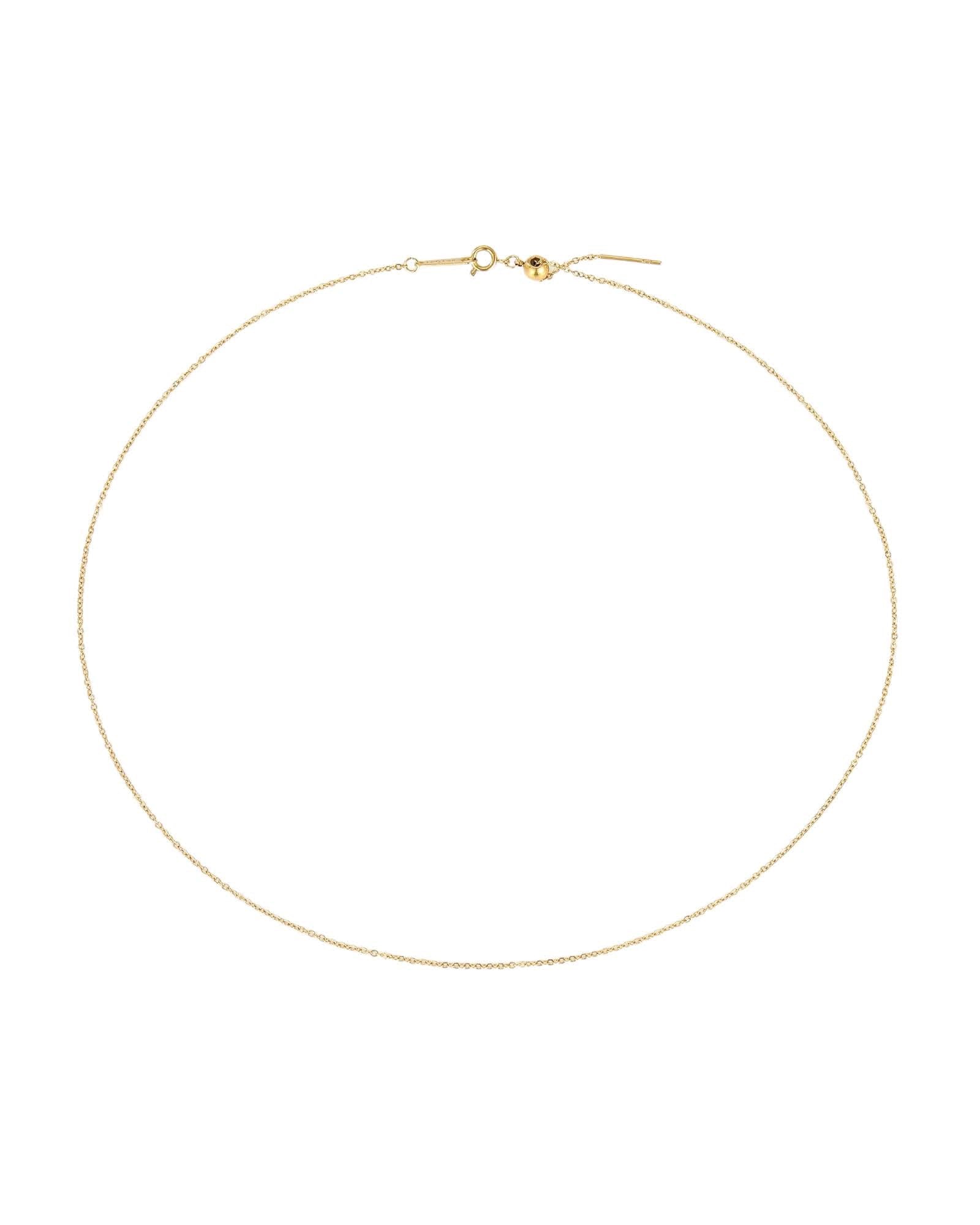 Lia Haddi Adjustable Chain Necklace - Stainless Steel, 14K Yellow Gold Plated, 45cm Length, Tarnish Resistant, Water-Resistant, Hypoallergenic, Personalized and stylish design from Lia Haddi's collection. Charms for Letters, Zodiac, and Birthstone sold separately.