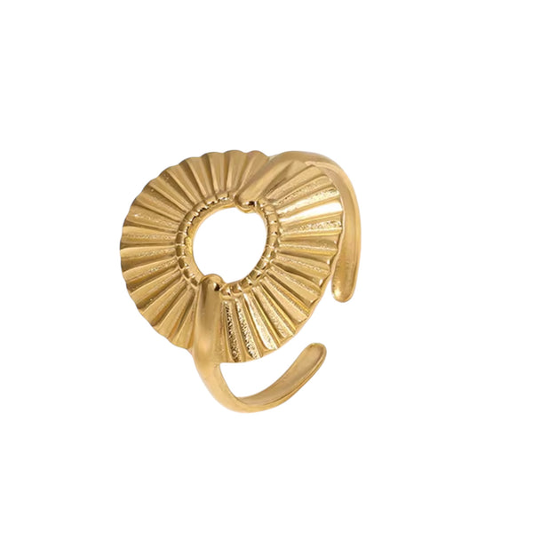 Gold spiral shell sculptural adjustable ring