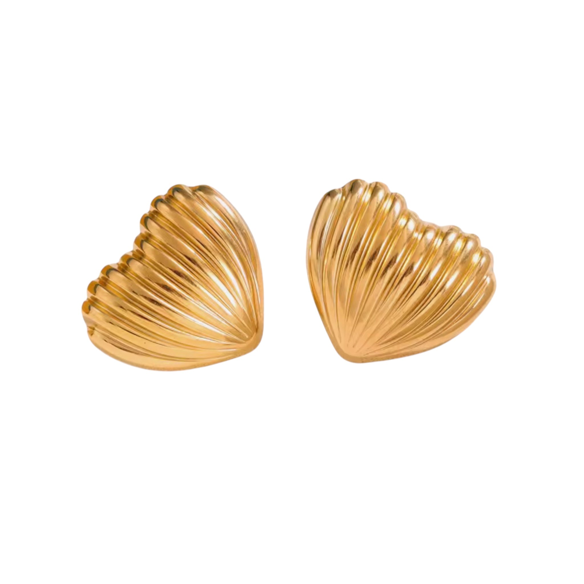 Aurora Shell Fan Stud Earrings