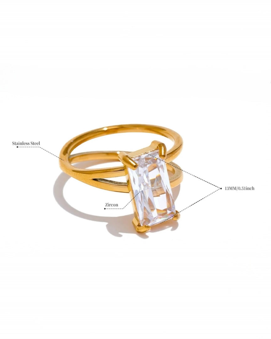 Geometric Solitaire Ring