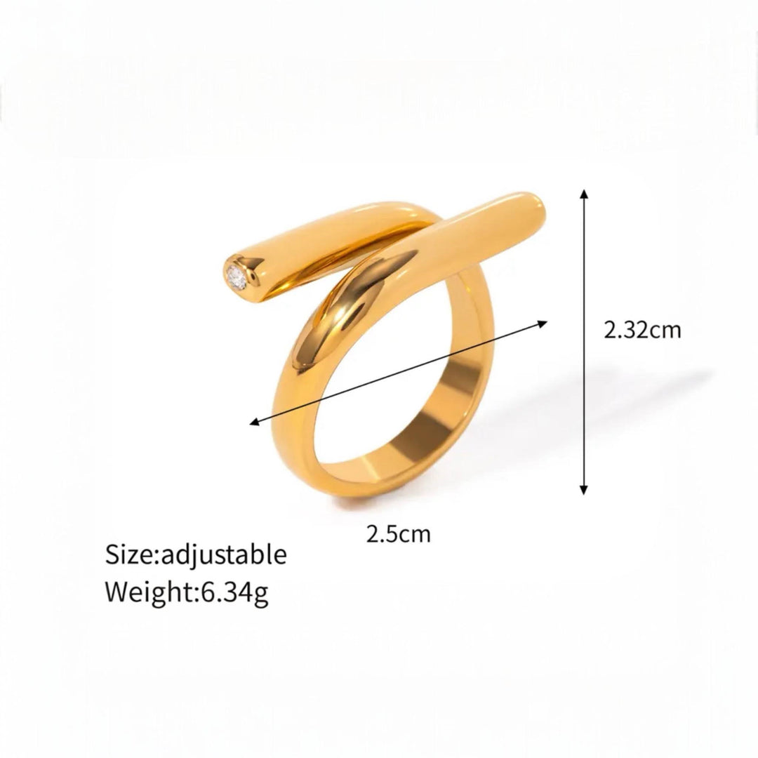 Modern Twist Ring - Unique gold ring with a sleek, twisted design, perfect for a contemporary look.