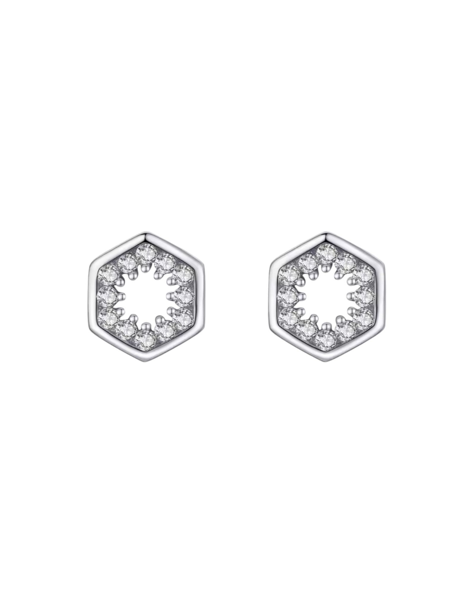 Sterling Hex Studs