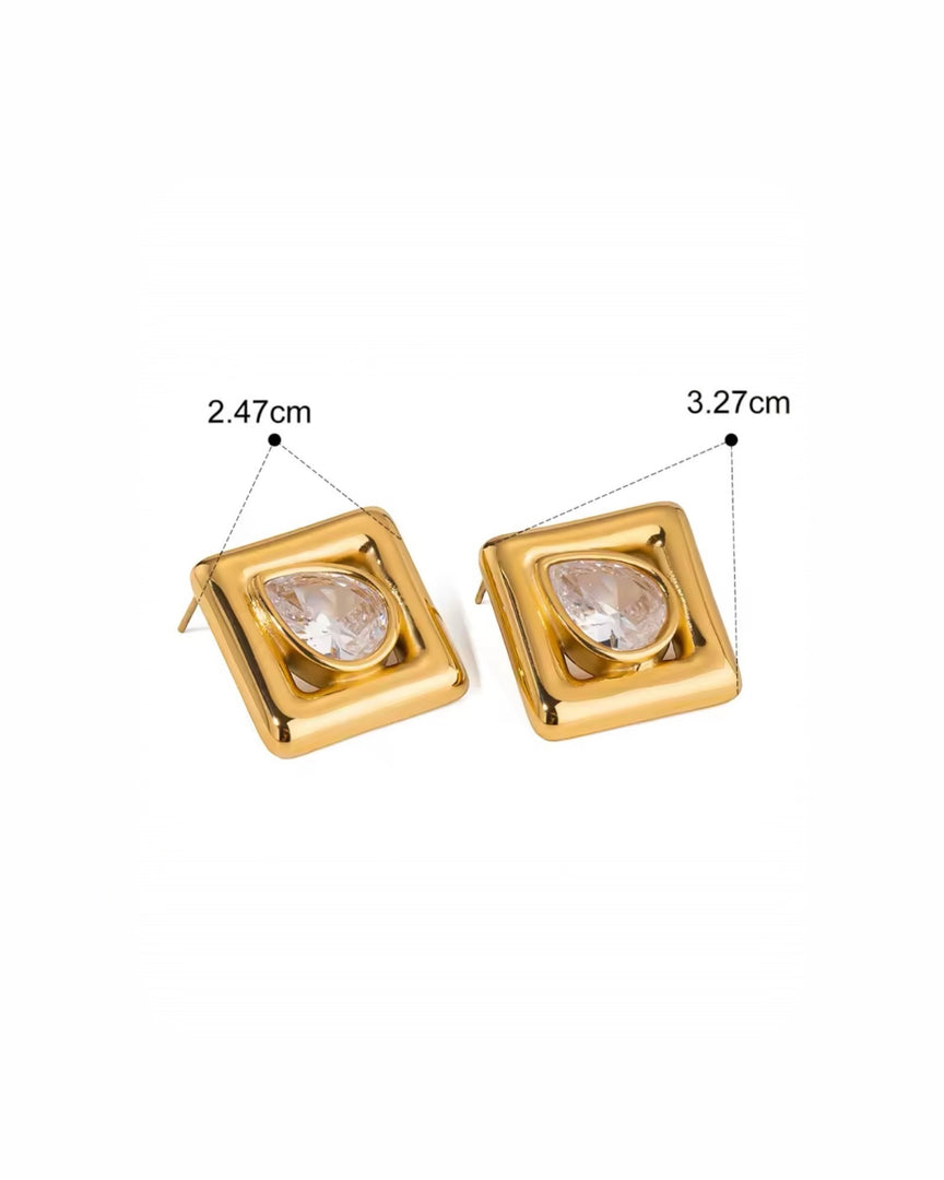 Teardrop Earrings - Square