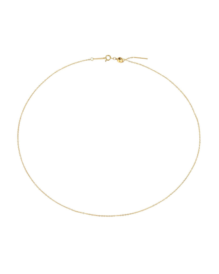 Lia Haddi Adjustable Chain Necklace - Stainless Steel, 14K Yellow Gold Plated, 45cm Length, Tarnish Resistant, Water-Resistant, Hypoallergenic, Personalized and stylish design from Lia Haddi's collection. Charms for Letters, Zodiac, and Birthstone sold separately.