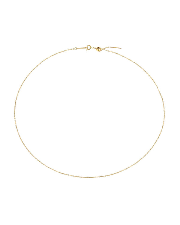 Lia Haddi Adjustable Chain Necklace - Stainless Steel, 14K Yellow Gold Plated, 45cm Length, Tarnish Resistant, Water-Resistant, Hypoallergenic, Personalized and stylish design from Lia Haddi's collection. Charms for Letters, Zodiac, and Birthstone sold separately.