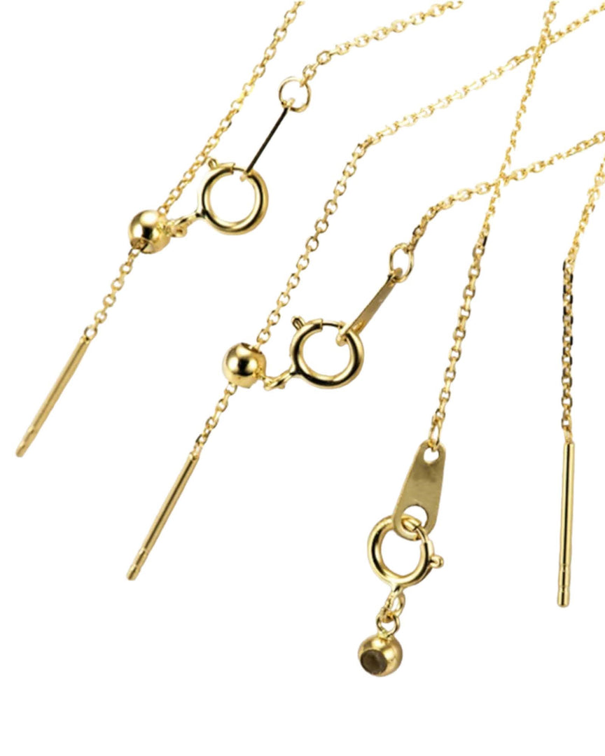 Lia Haddi Adjustable Chain Necklace - Stainless Steel, 14K Yellow Gold Plated, 45cm Length, Tarnish Resistant, Water-Resistant, Hypoallergenic, Personalized and stylish design from Lia Haddi's collection. Charms for Letters, Zodiac, and Birthstone sold separately.