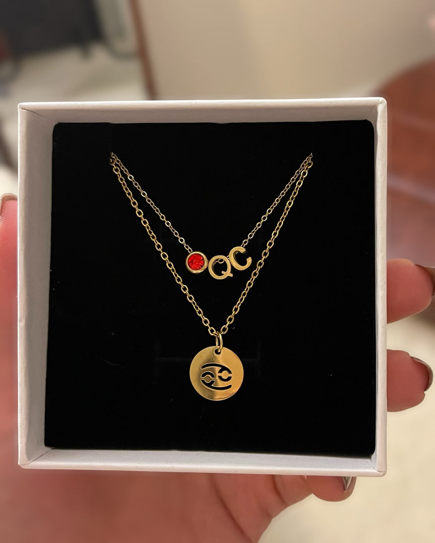 Lia Haddi Adjustable Chain Necklace - Stainless Steel, 14K Yellow Gold Plated, 45cm Length, Tarnish Resistant, Water-Resistant, Hypoallergenic, Personalized and stylish design from Lia Haddi's collection. Charms for Letters, Zodiac, and Birthstone sold separately.