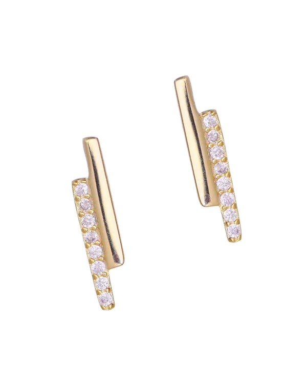 Belle II Petite Earrings by Lia Haddi - 18K Gold Plated, Tarnish resistant, water-resistant, hypoallergenic, eco-friendly, elegant design with colorful gemstones.