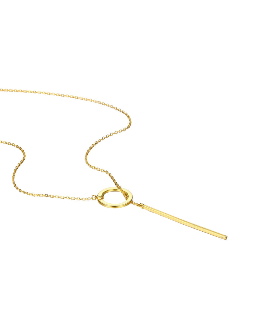 Cercle Drop Necklace by Lia Haddi - 18K Gold Plated, Tarnish resistant, water-resistant, hypoallergenic, eco-friendly, featuring a delicate drop pendant with circle accents.