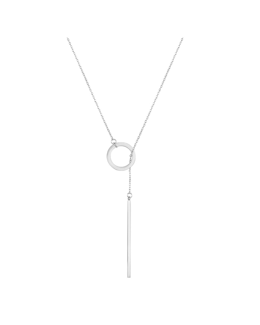 Cercle Drop Necklace by Lia Haddi - 18K Gold Plated, Tarnish resistant, water-resistant, hypoallergenic, eco-friendly, featuring a delicate drop pendant with circle accents.