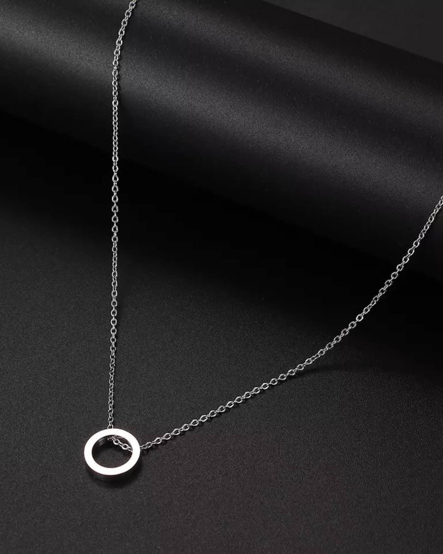 Cercle Necklace by Lia Haddi - 18K Gold Plated, Tarnish resistant, water-resistant, hypoallergenic, eco-friendly, featuring a simple and elegant circle pendant.