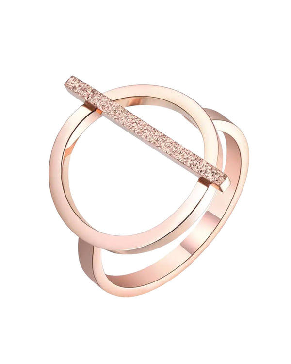 Circle Ring by Lia Haddi - Rose Gold Plated, Tarnish resistant, water-resistant, hypoallergenic, eco-friendly, featuring a simple and elegant circle design.