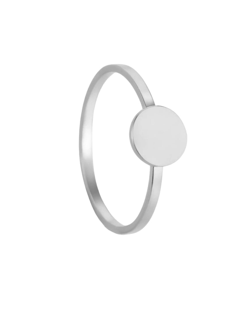 Disc Ring by Lia Haddi - Stainless Steel 18K Yellow/White Gold Plated, Tarnish resistant, water-resistant, hypoallergenic, featuring a simple and elegant design.