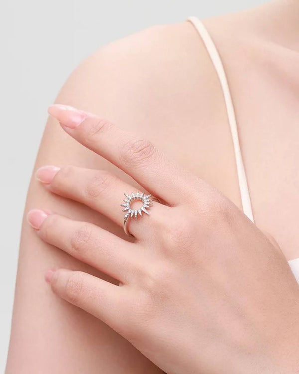 Lia Haddi Kate Ring - S925 Rhodium Plated, Size 8, Tarnish Resistant, Water-Resistant, Hypoallergenic, Elegant and minimalist design from Lia Haddi's collection.