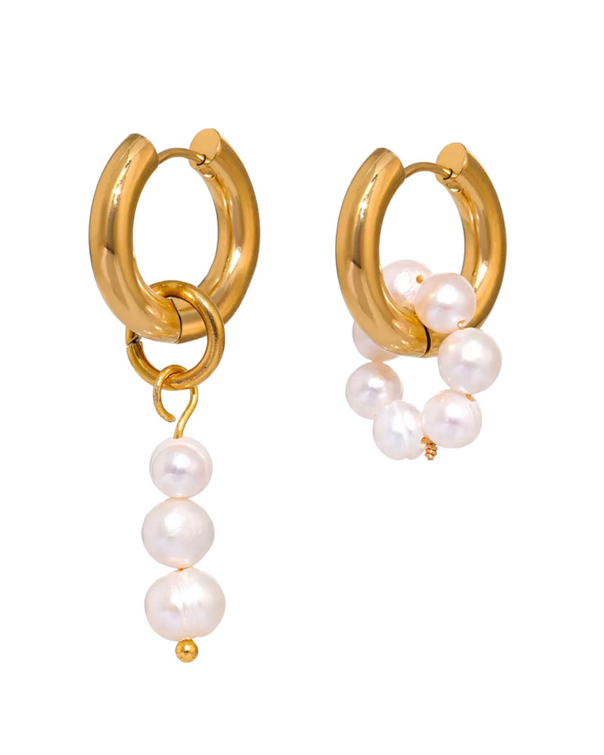 Lia Femme Pearl Hoop Earrings