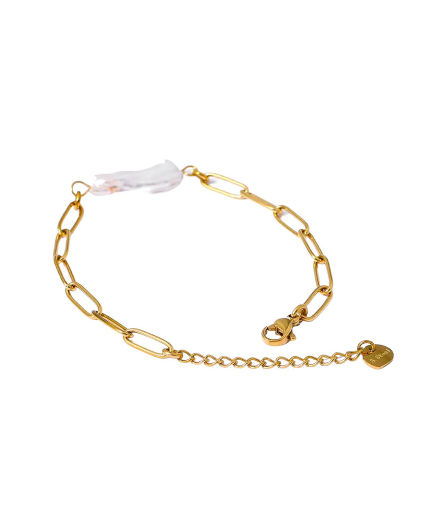 Natural Pearl Oval Chain Bracelet