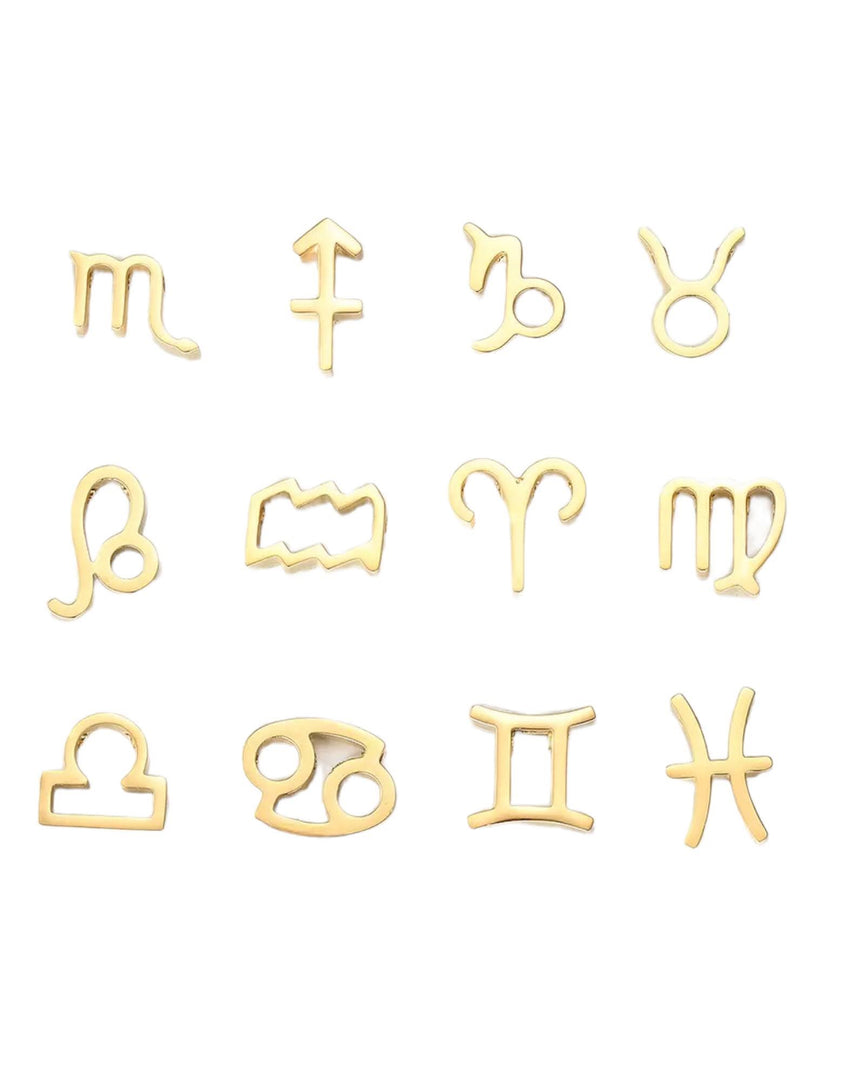 Lia Haddi Zodiac Charm - Stainless Steel, 14K Yellow Gold Plated, Tarnish Resistant, Water-Resistant, Hypoallergenic, Personalized and stylish design from Lia Haddi's collection. Charms for Letters, Birthstone, and Adjustable Necklace sold separately.